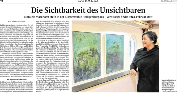 Pressebericht - Die Sichtbarkeit des Unsichtbaren | Manuele Mordhorst